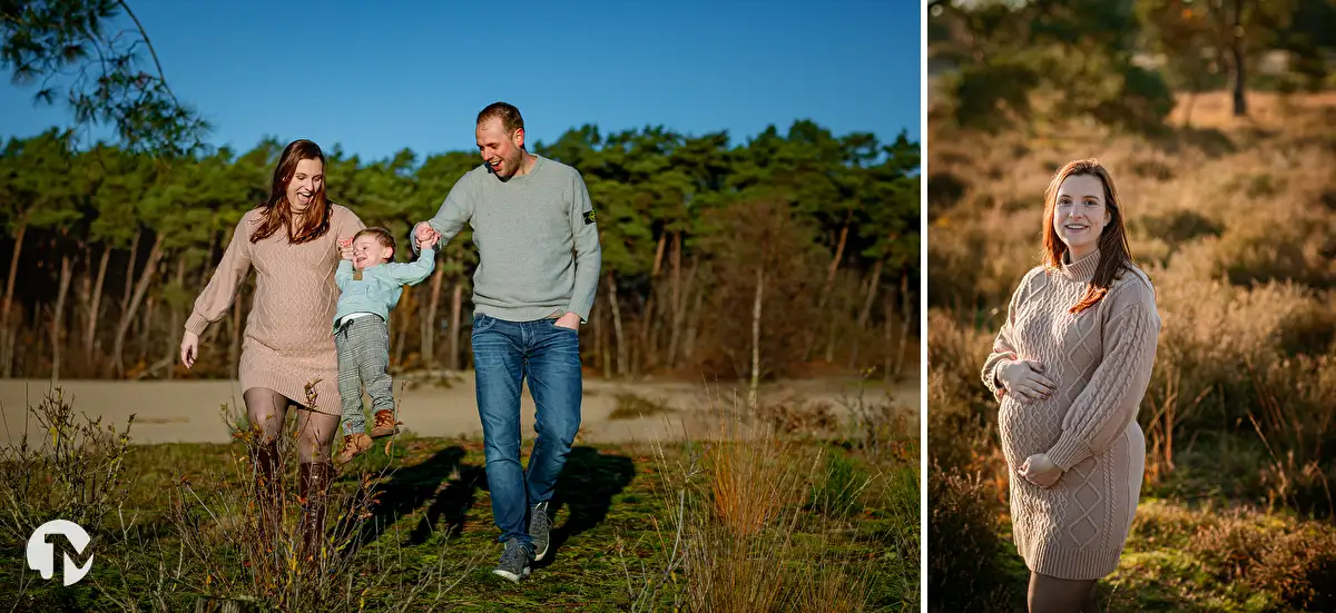Gezellige fotoshoot met jong gezin.