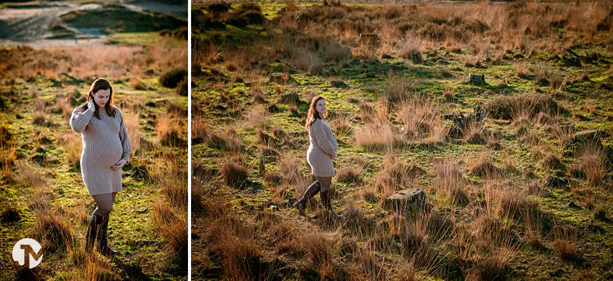 Zwangerschapsshoot in de natuur.