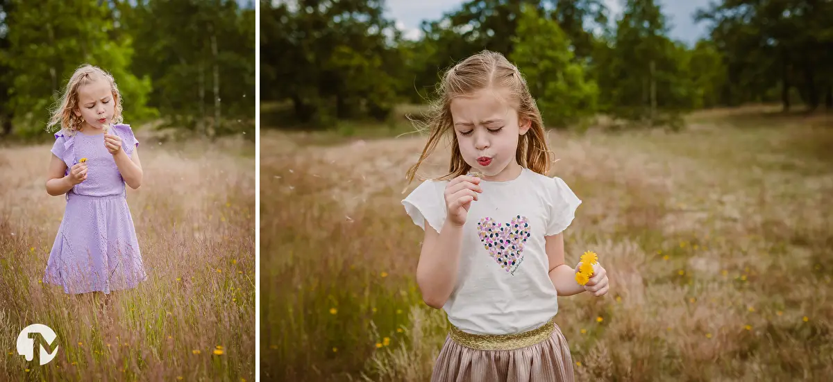 Fotoshoot met twee meisjes in de Loonse duinen in Brabant.