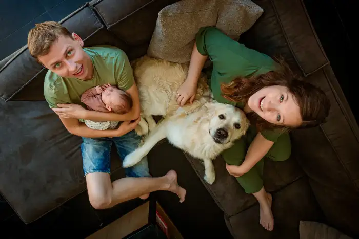 Newbornshoot thuis met hond